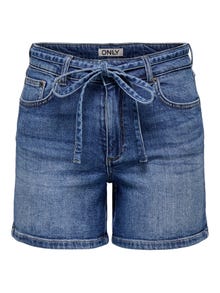 ONLY Regular fit Mid waist Shorts -Medium Blue Denim - 15340706