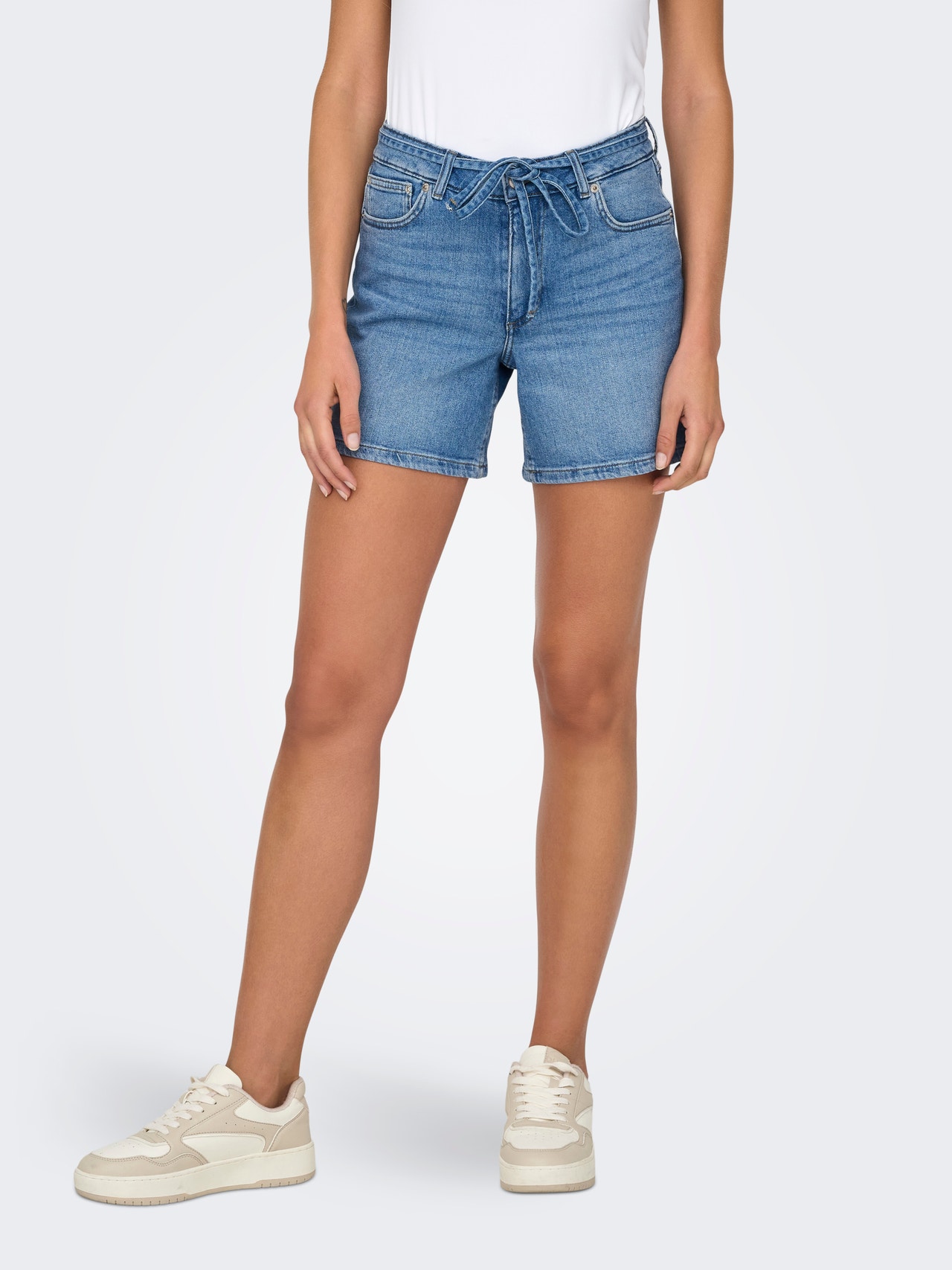 ONLY Denimshorts med bælte -Medium Blue Denim - 15340706