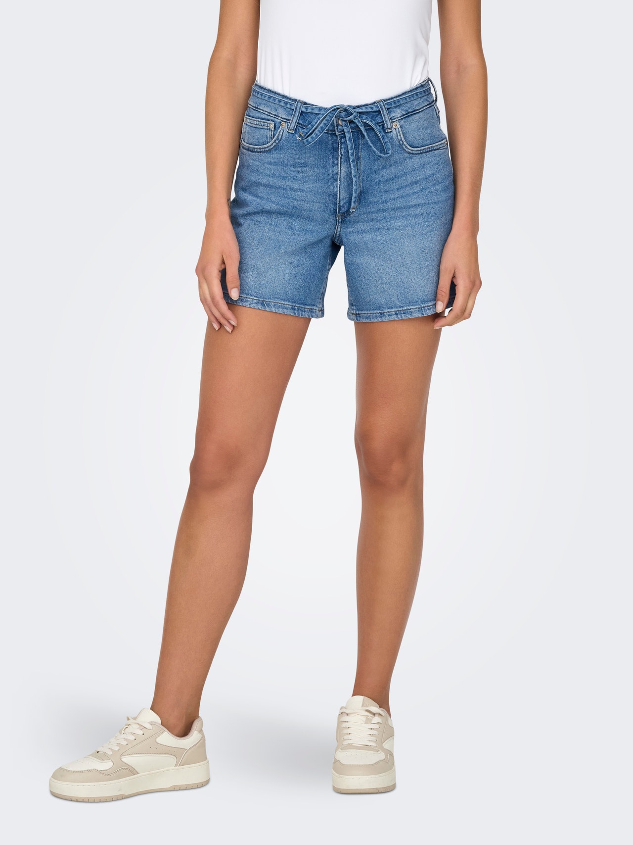 ONLY Regular Fit Middels høy midje Shorts -Medium Blue Denim - 15340706