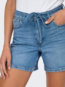 ONLY Denim shorts with belt  -Medium Blue Denim - 15340706