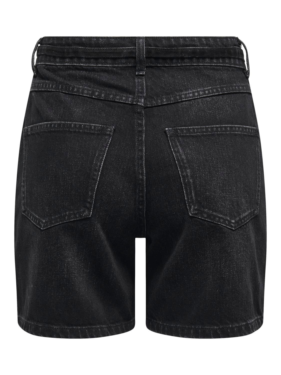 ONLY Normal geschnitten Mittlere Taille Shorts -Washed Black - 15340706