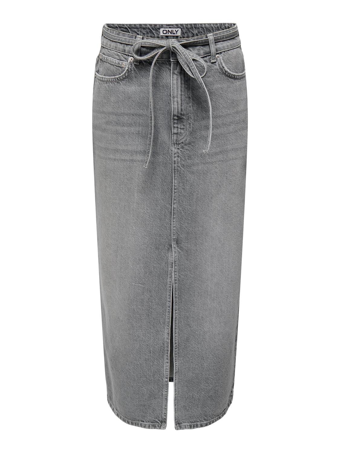 ONLY Midi-rok -Medium Grey Denim - 15340707