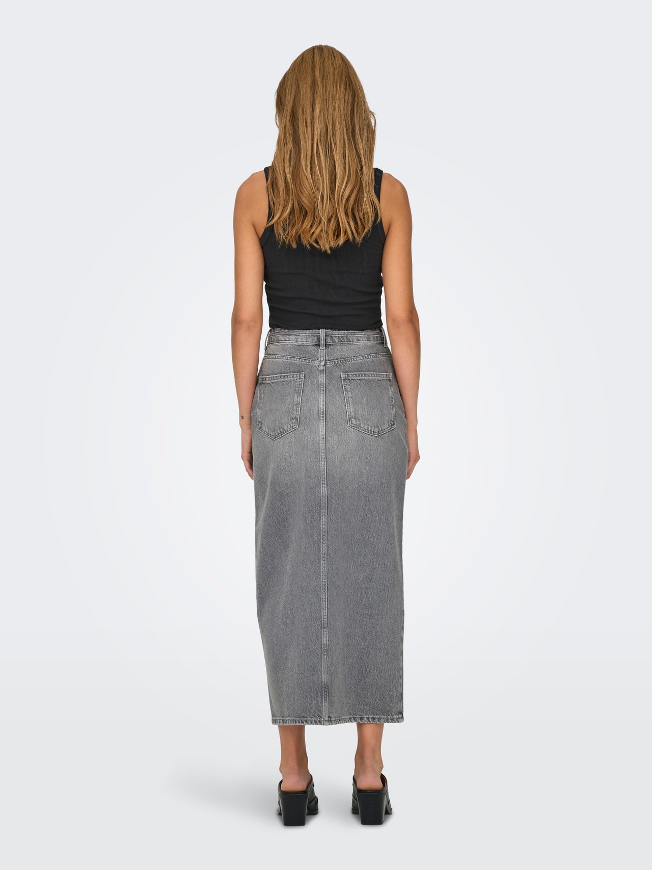 ONLY Midi denim skirt -Medium Grey Denim - 15340707