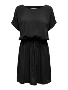 ONLY Regular Fit Round Neck Short dress -Black - 15340813