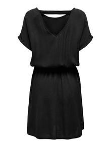 ONLY Regular Fit Round Neck Short dress -Black - 15340813