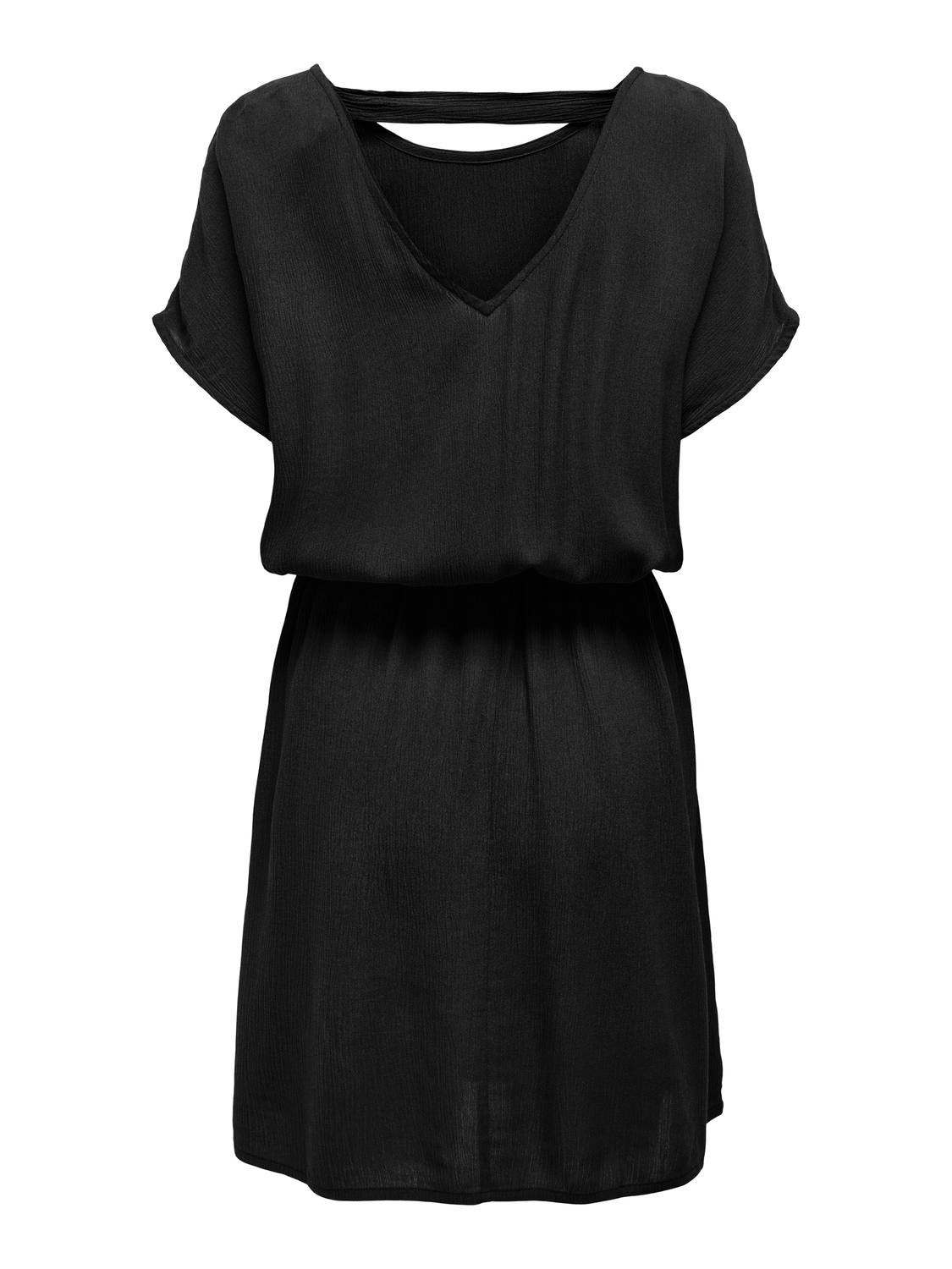 ONLY Regular Fit Round Neck Short dress -Black - 15340813