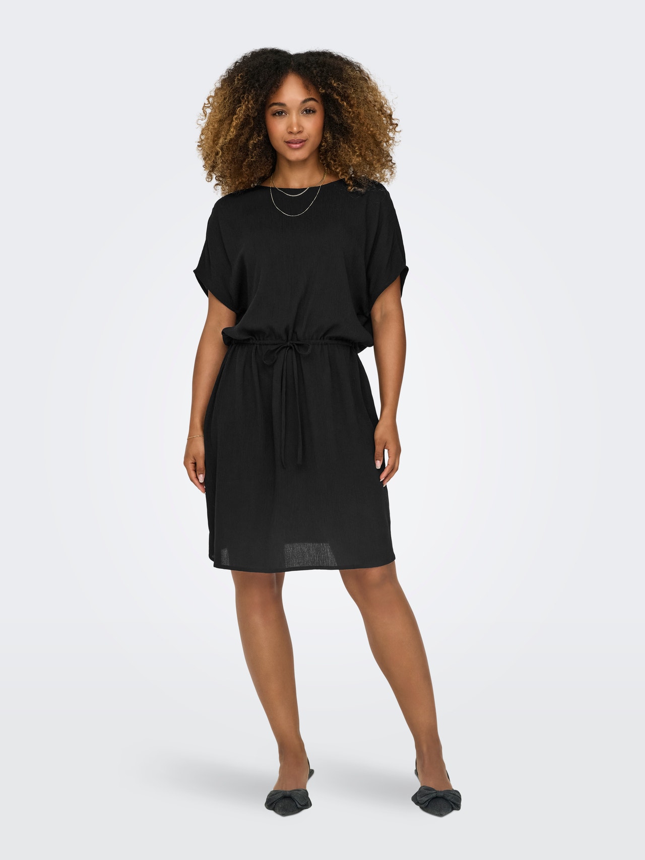 ONLY Regular Fit Round Neck Short dress -Black - 15340813