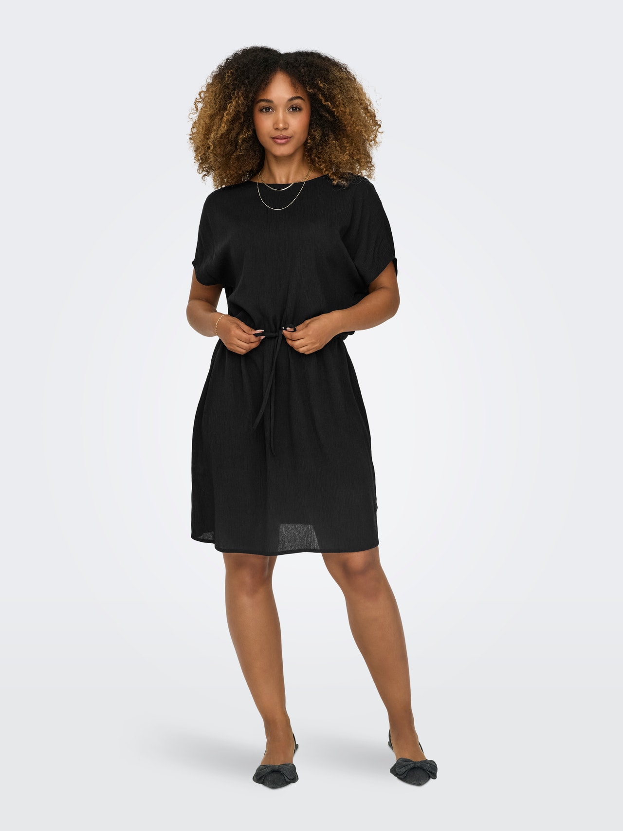 ONLY Regular Fit Round Neck Short dress -Black - 15340813