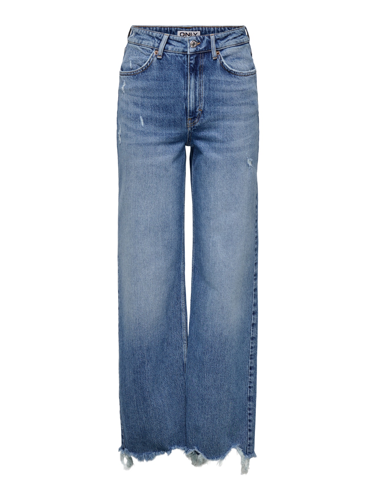 ONLY ONLJUICY Høy midje Wide Leg Fit Jeans -Medium Blue Denim - 15340855