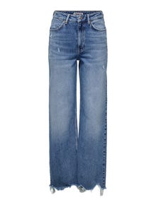 ONLY ONLJUICY High waist Wide leg fit Jeans -Medium Blue Denim - 15340855