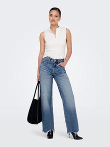 ONLY ONLJUICY Taille haute Wide Leg Fit Jeans -Medium Blue Denim - 15340855