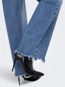 ONLY ONLJUICY Høy midje Wide Leg Fit Jeans -Medium Blue Denim - 15340855