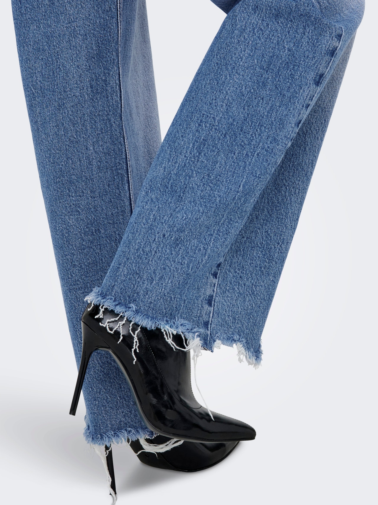 ONLY ONLJUICY High waist Wide leg fit Jeans -Medium Blue Denim - 15340855