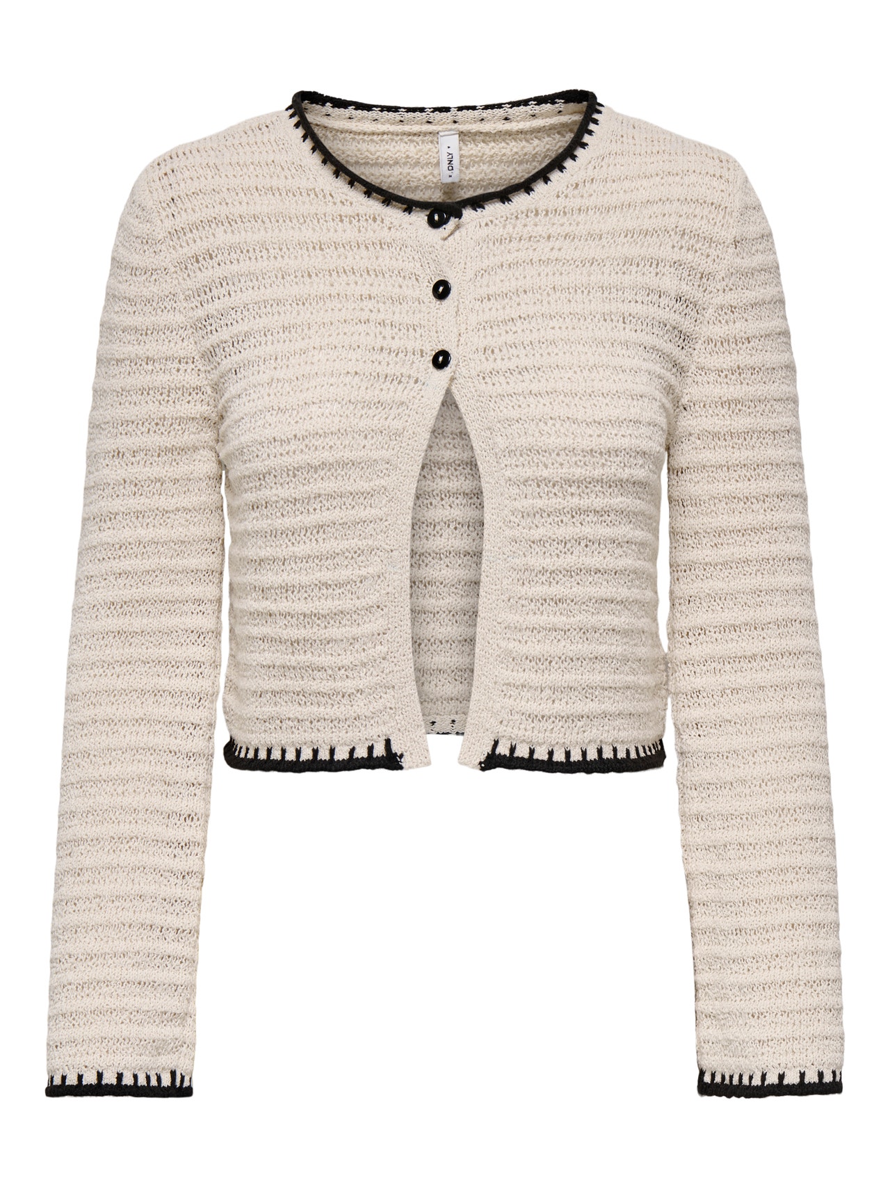 ONLY American Fit Round Neck Knit Cardigan -Ecru - 15340905