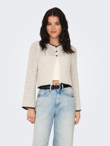 ONLY American Fit O-hals Strikket cardigan -Ecru - 15340905