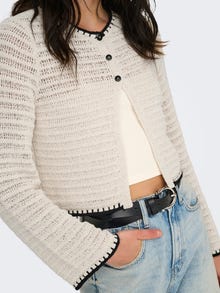 ONLY American Fit Round Neck Knit Cardigan -Ecru - 15340905