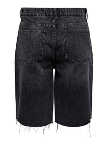 ONLY Locker geschnitten Mittlere Taille Offener Saum Shorts -Washed Black - 15340963