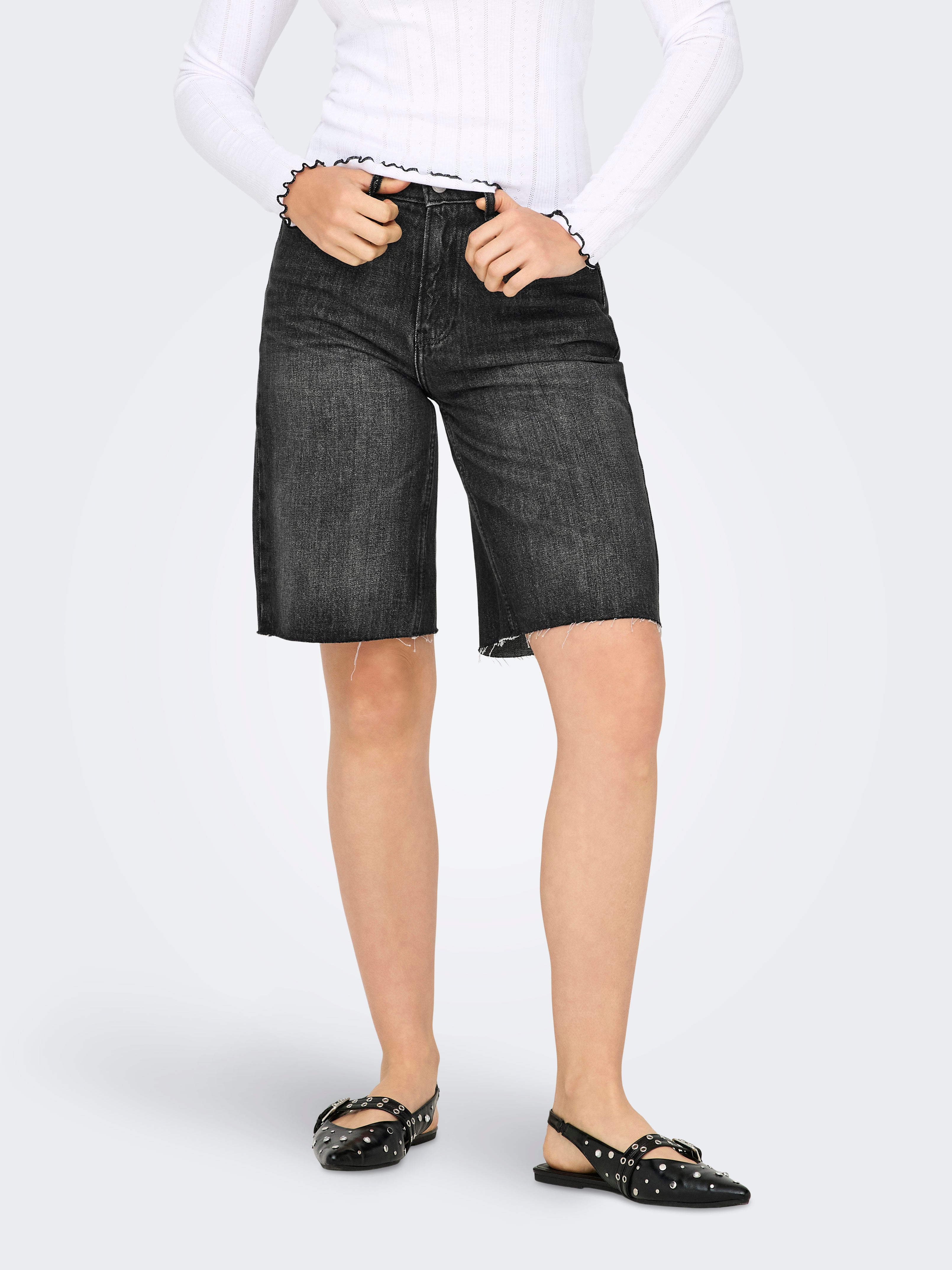 Onlcaro Mittlere Taille Locker Geschnitten Jeans-shorts