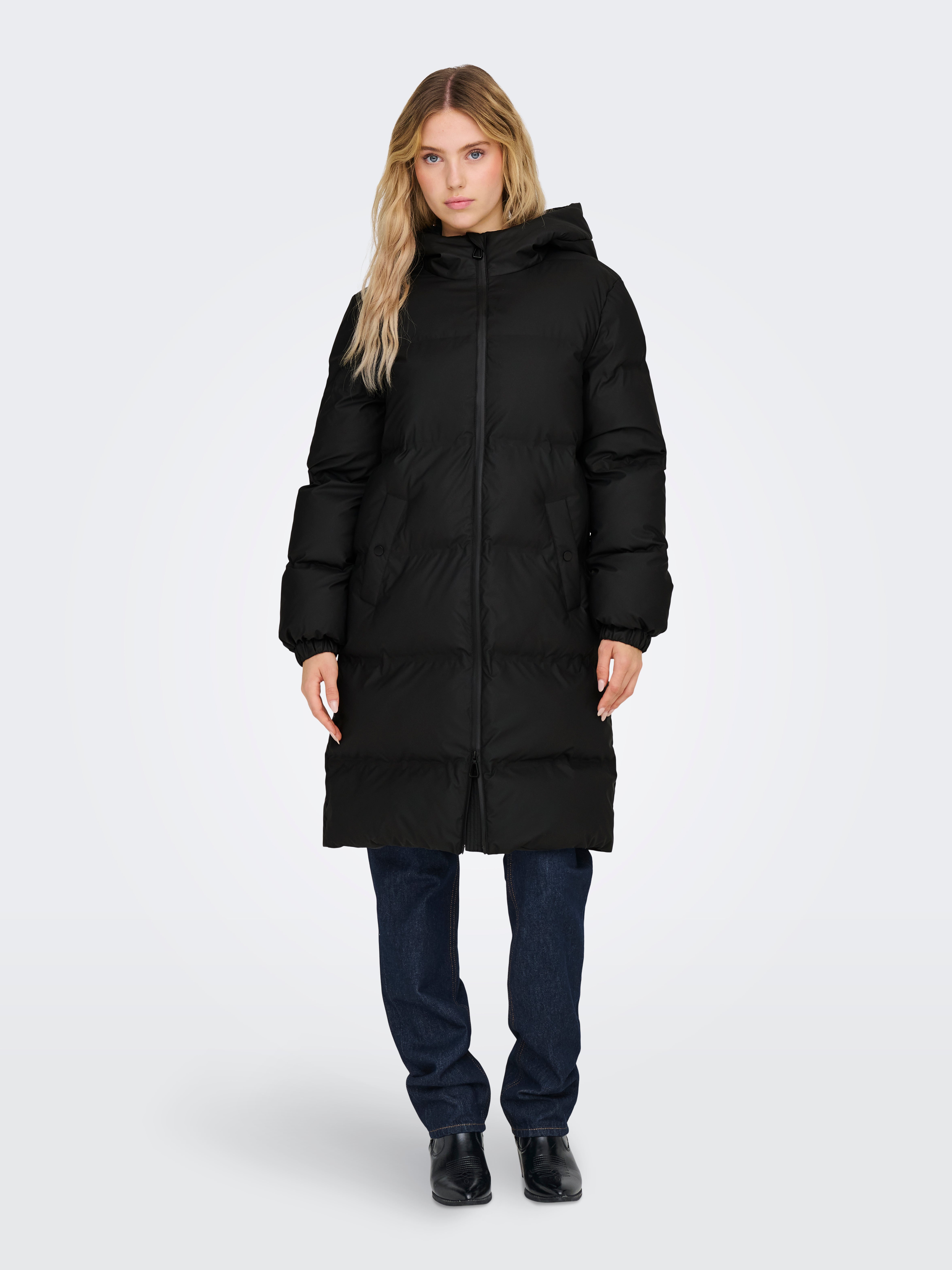 Puffer Coat Steppmantel Schwarz Only Damen Winter Steppmantel Only