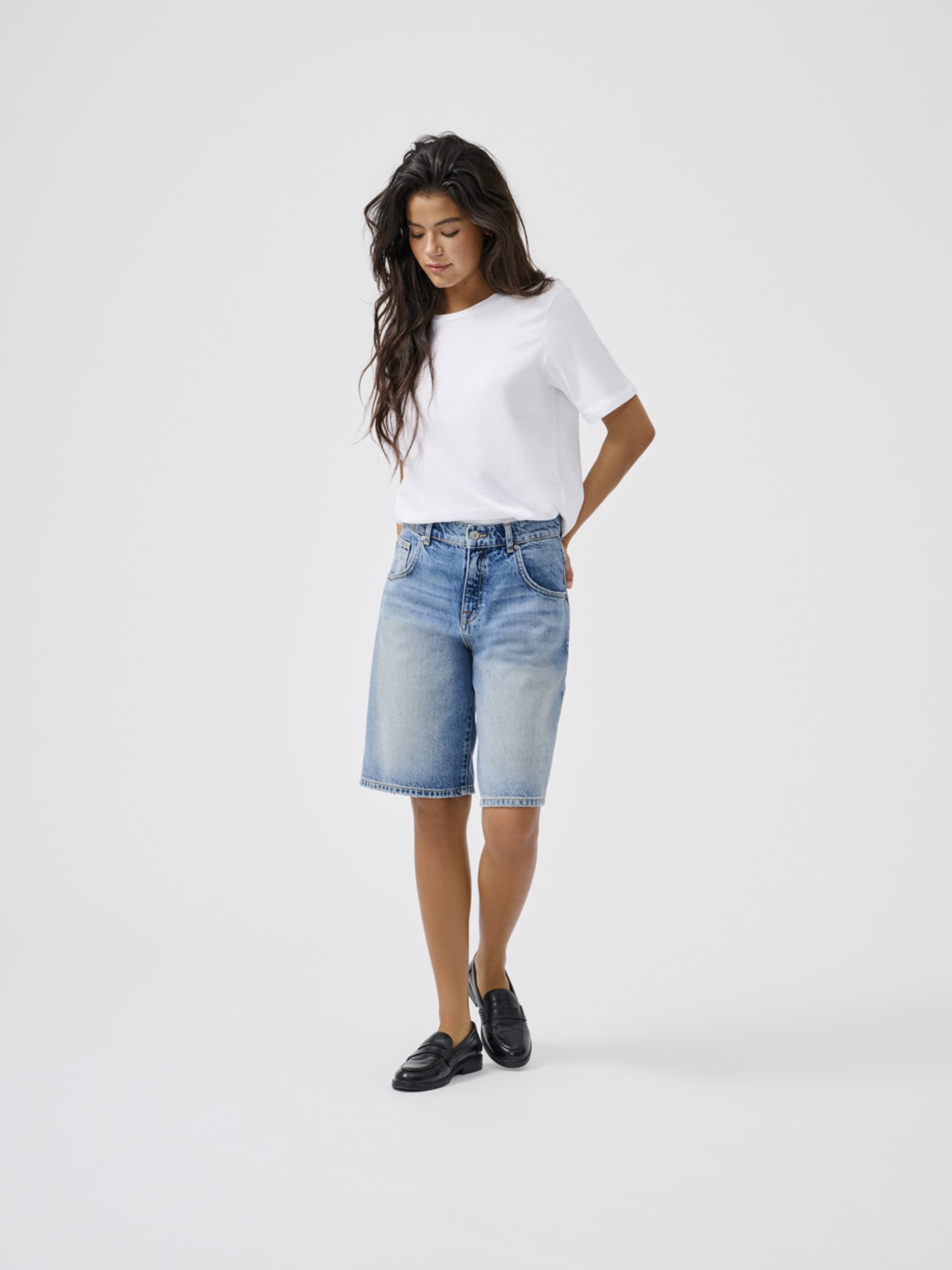 Onlmate Mittlere Taille Baggy Fit Jeans-shorts