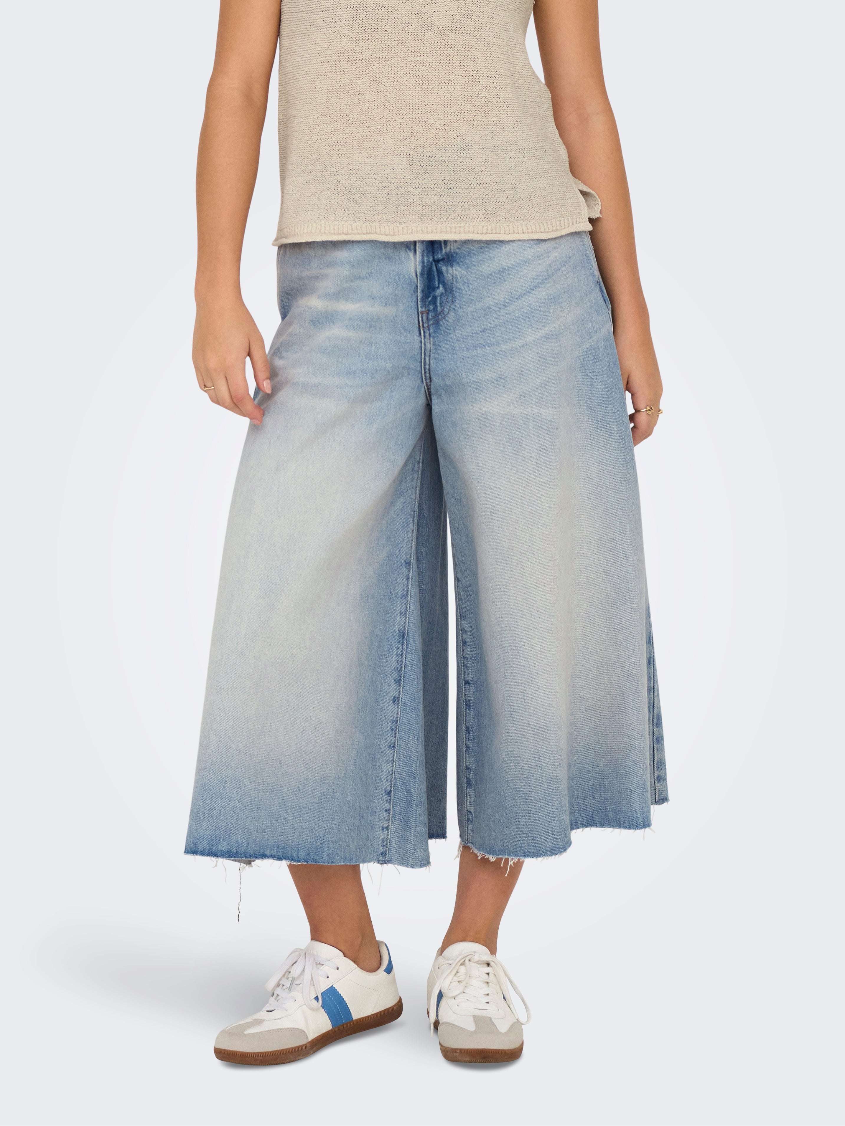Onlla Hohe Taille Weiter Beinschnitt Jeans-shorts