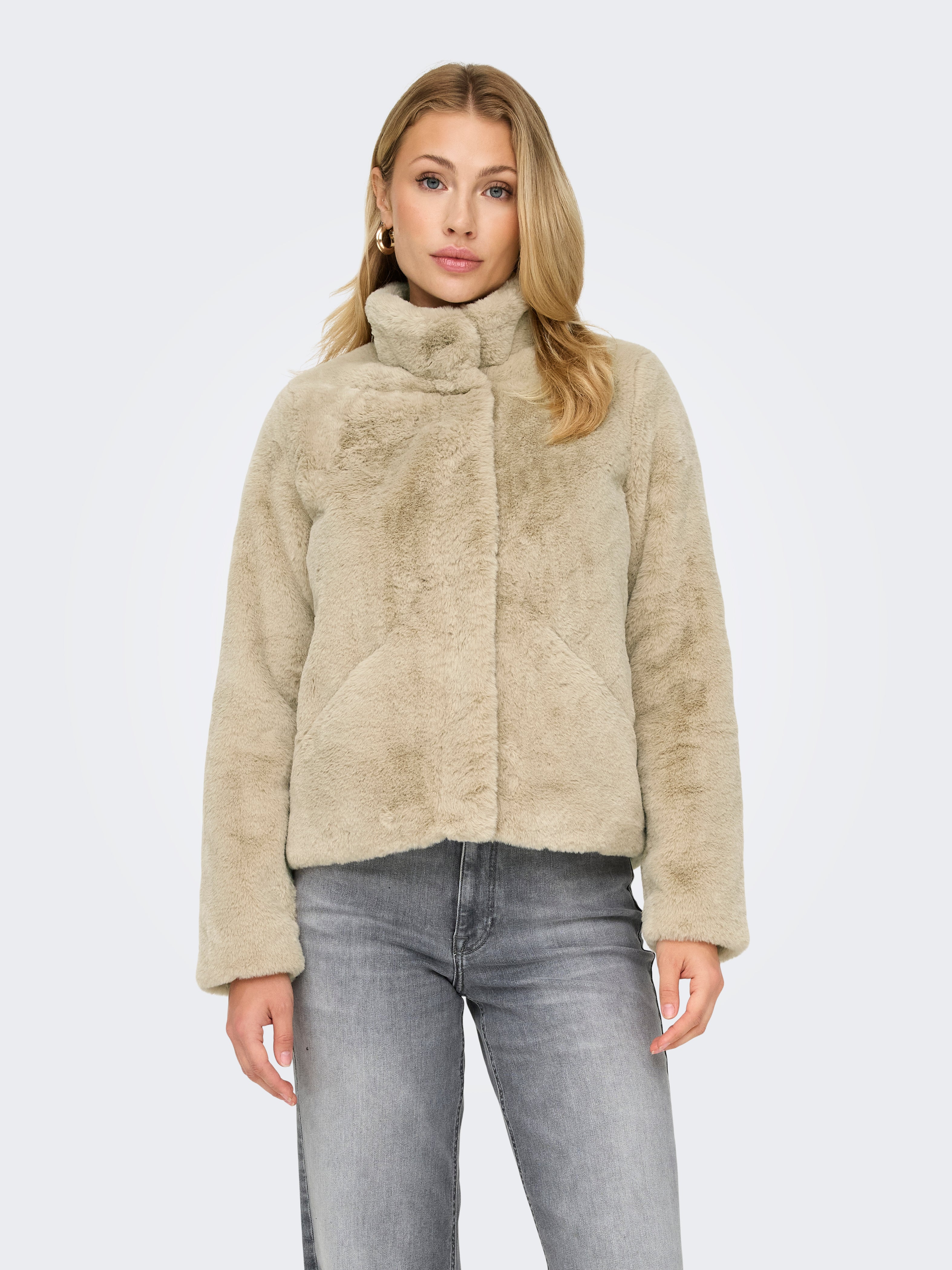 ONLVIGGA Veste en fourrure synthetique Beige ONLY