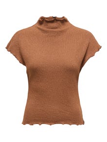 ONLY Knitted top with wave edges -Argan Oil - 15341390