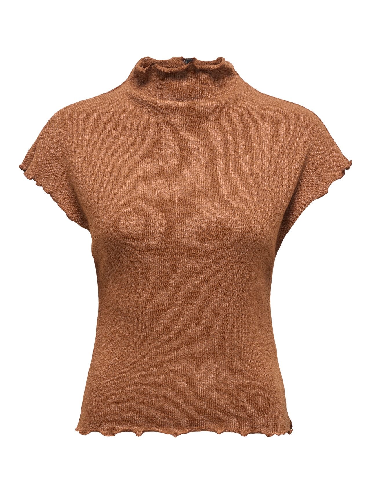 ONLY Knitted top with wave edges -Argan Oil - 15341390
