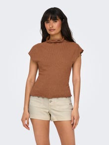 ONLY Knitted top with wave edges -Argan Oil - 15341390