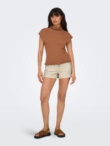 ONLY Knitted top with wave edges -Argan Oil - 15341390