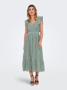 ONLY Tavapärane lõige V-kaelus Lühike kleit -Dark Forest - 15341416