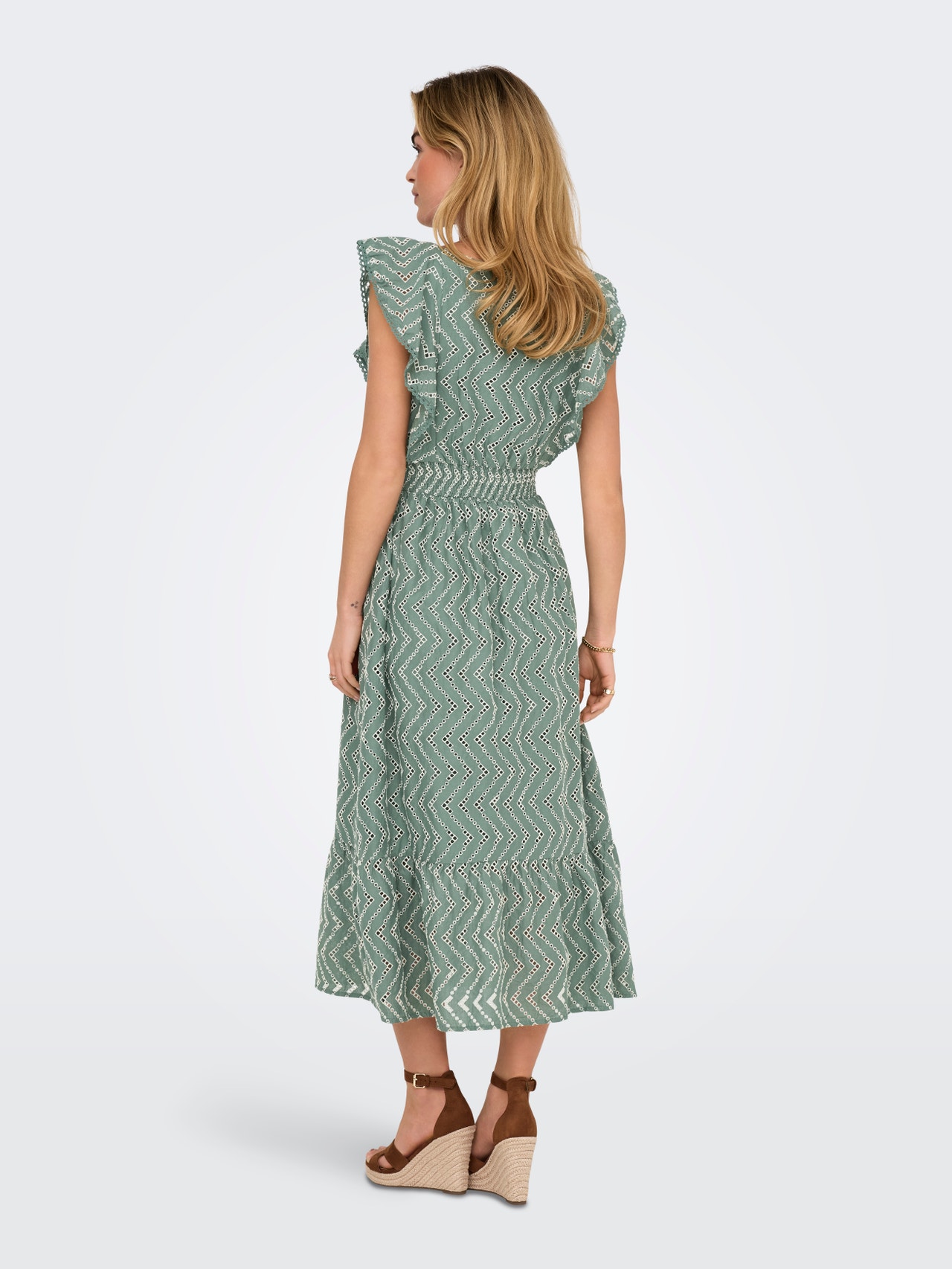 ONLY Tavapärane lõige V-kaelus Lühike kleit -Dark Forest - 15341416