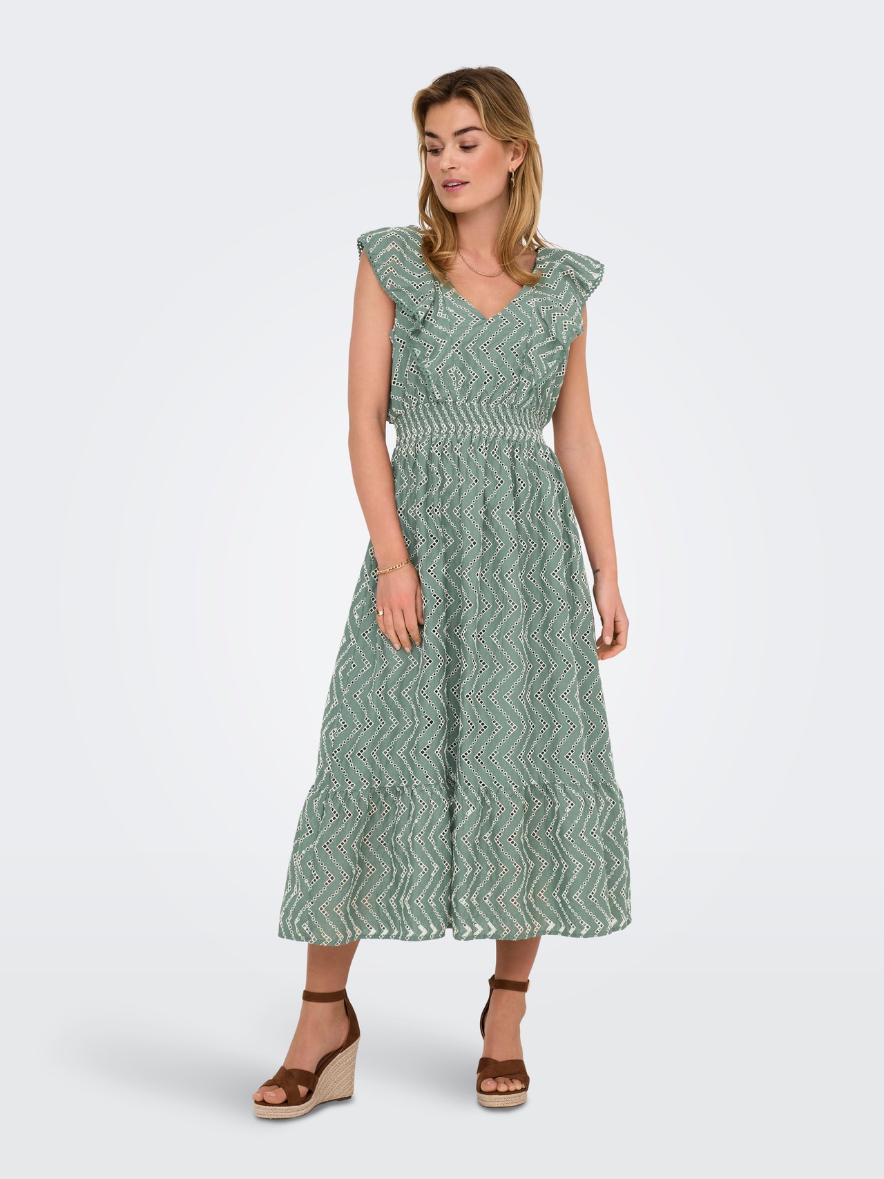 ONLY Tavapärane lõige V-kaelus Lühike kleit -Dark Forest - 15341416