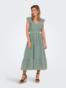 ONLY Tavapärane lõige V-kaelus Lühike kleit -Dark Forest - 15341416