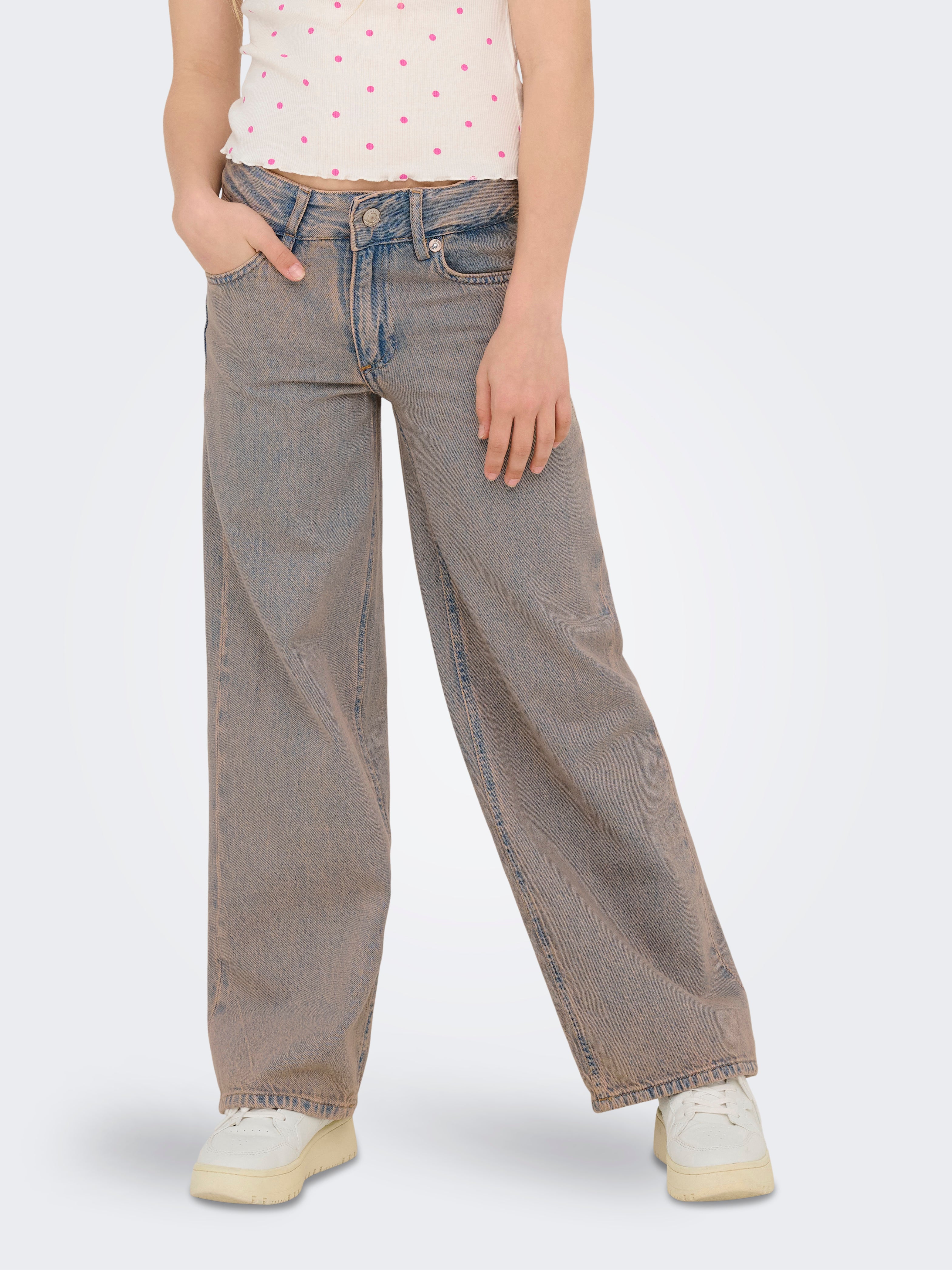 Kogbaxter Hohe Taille Weiter Beinschnitt Jeans