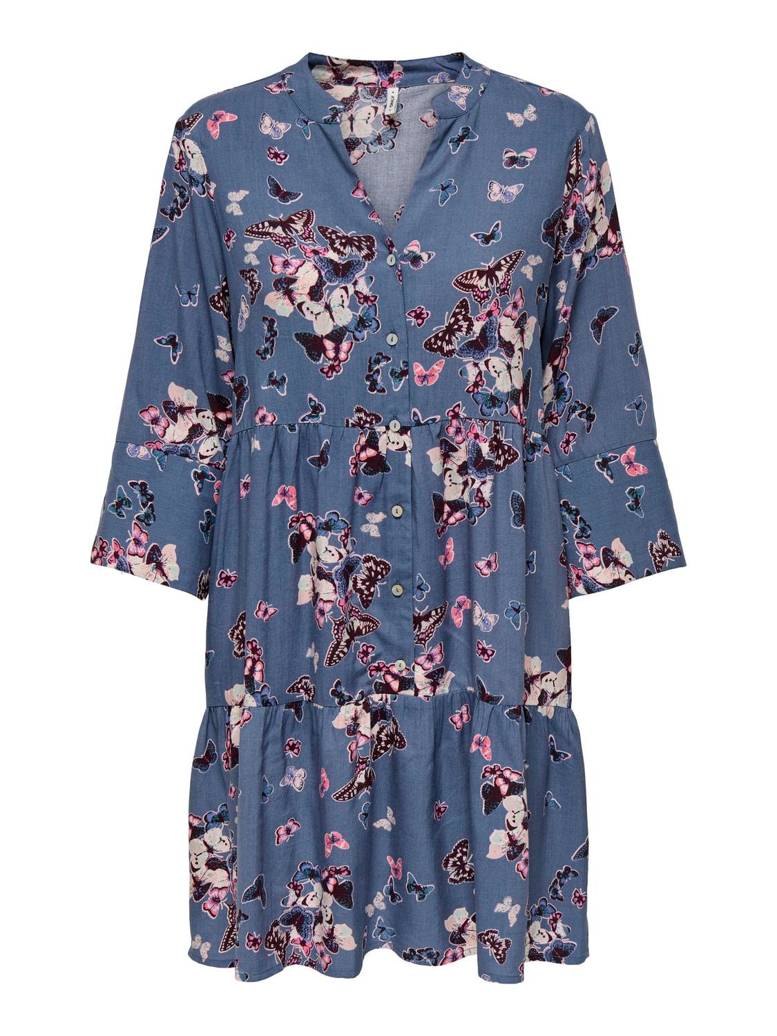 ONLY Loose fittet kjole med print -Vintage Indigo - 15341609