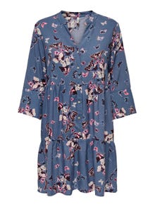 ONLY Robe courte Regular Fit Col en V -Vintage Indigo - 15341609