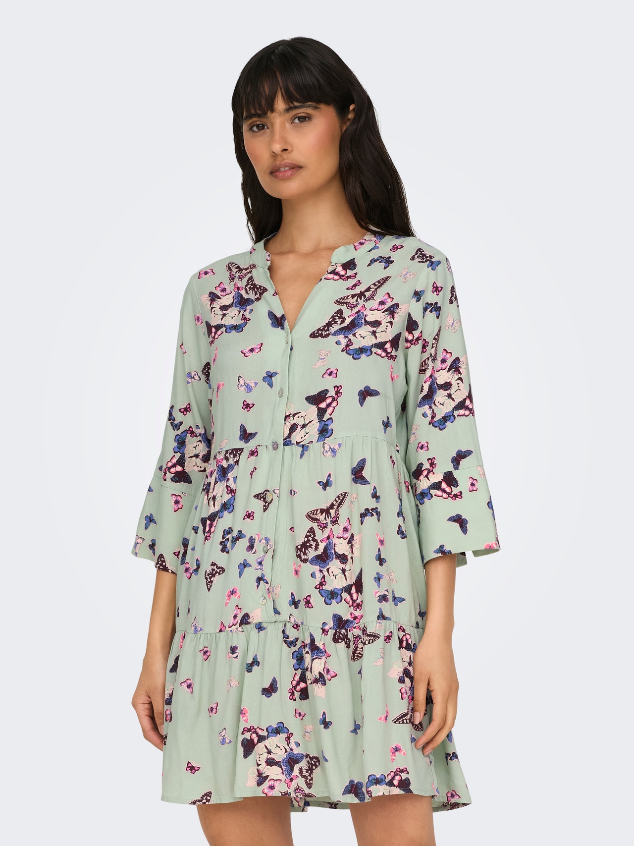 ONLY Loose fitted dress with print -Desert Sage - 15341609