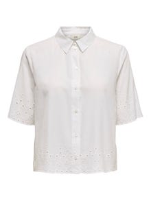 ONLY Shirt with embroidery detail -Cloud Dancer - 15341680