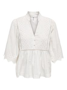 ONLY V-neck top with 2/4 sleeves -Cloud Dancer - 15341682