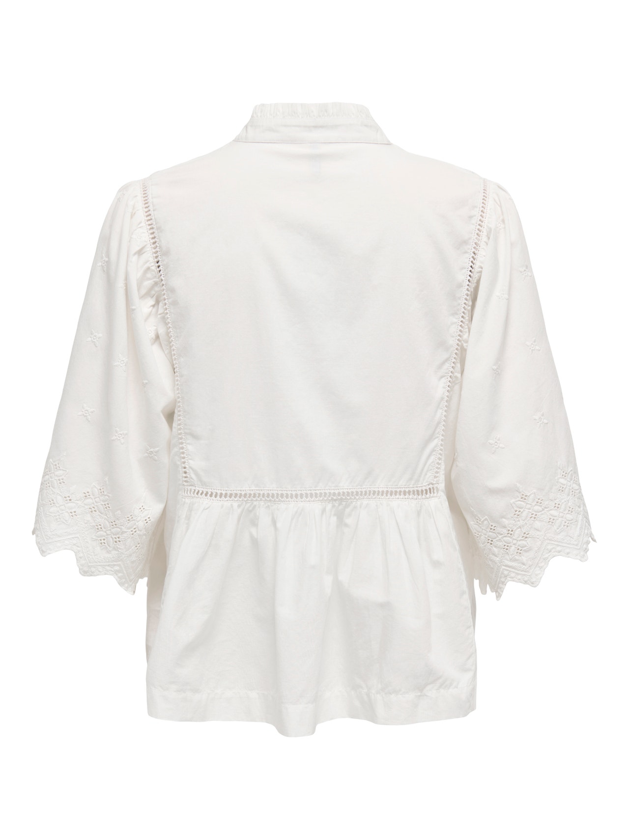 ONLY V-hals top med 2/4 ærmer -Cloud Dancer - 15341682