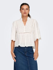 ONLY Tops Corte regular Cuello redondo -Cloud Dancer - 15341682