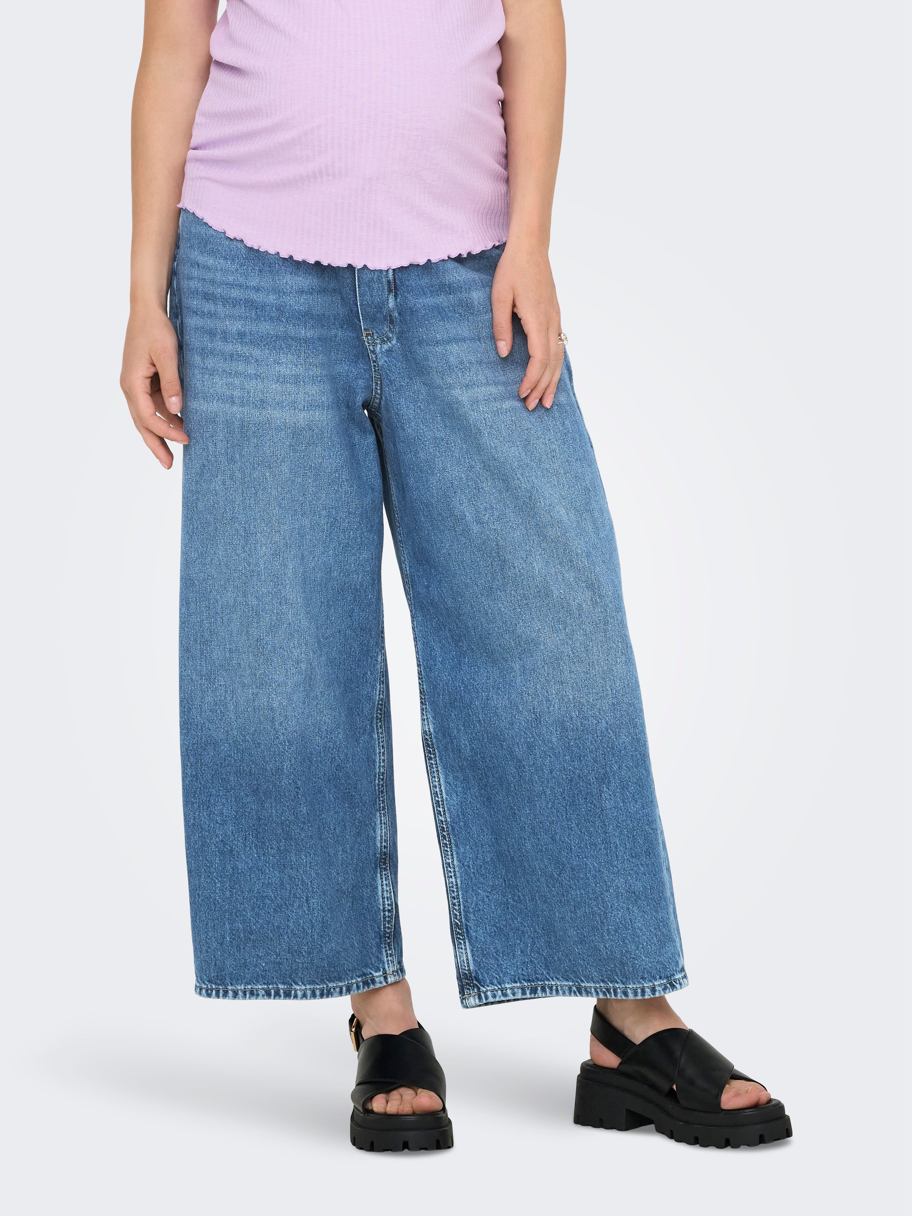 Olmjosep Mittlere Taille Weiter Beinschnitt Jeans