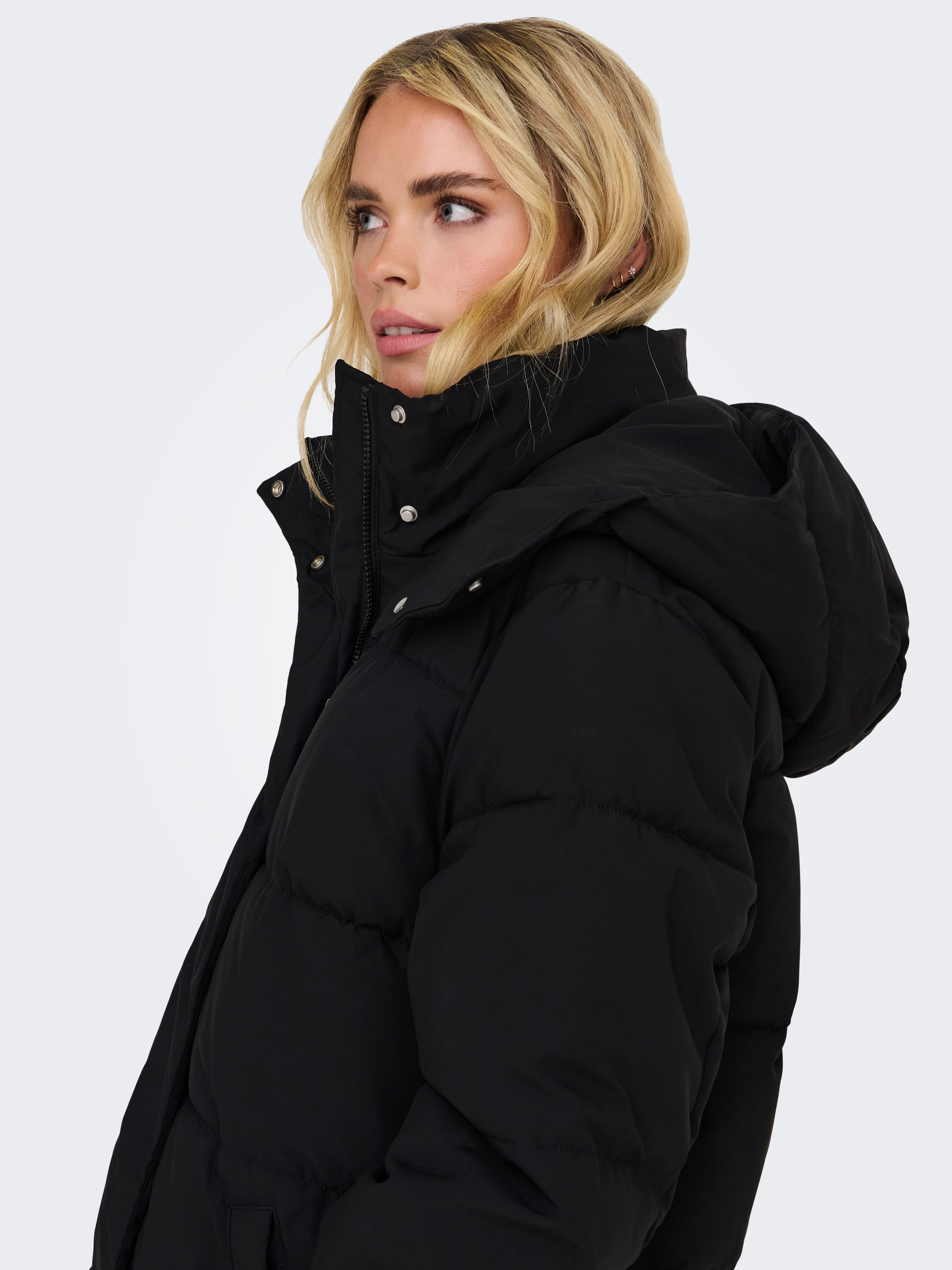 Black puffer coat for women online