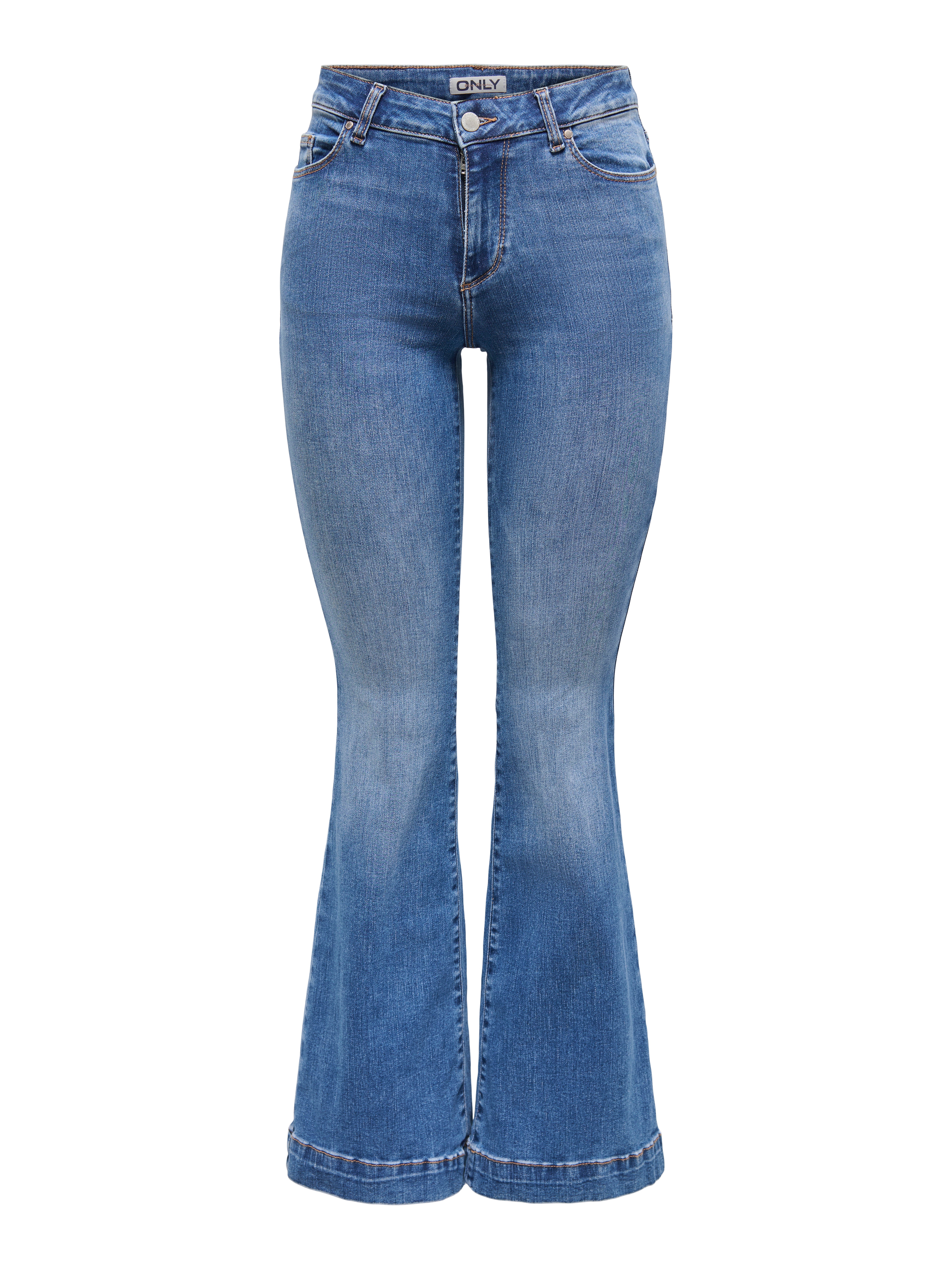 Thumbnail - Onlblush Mittlere Taille Retro-fit, Ausgestellt Jeans