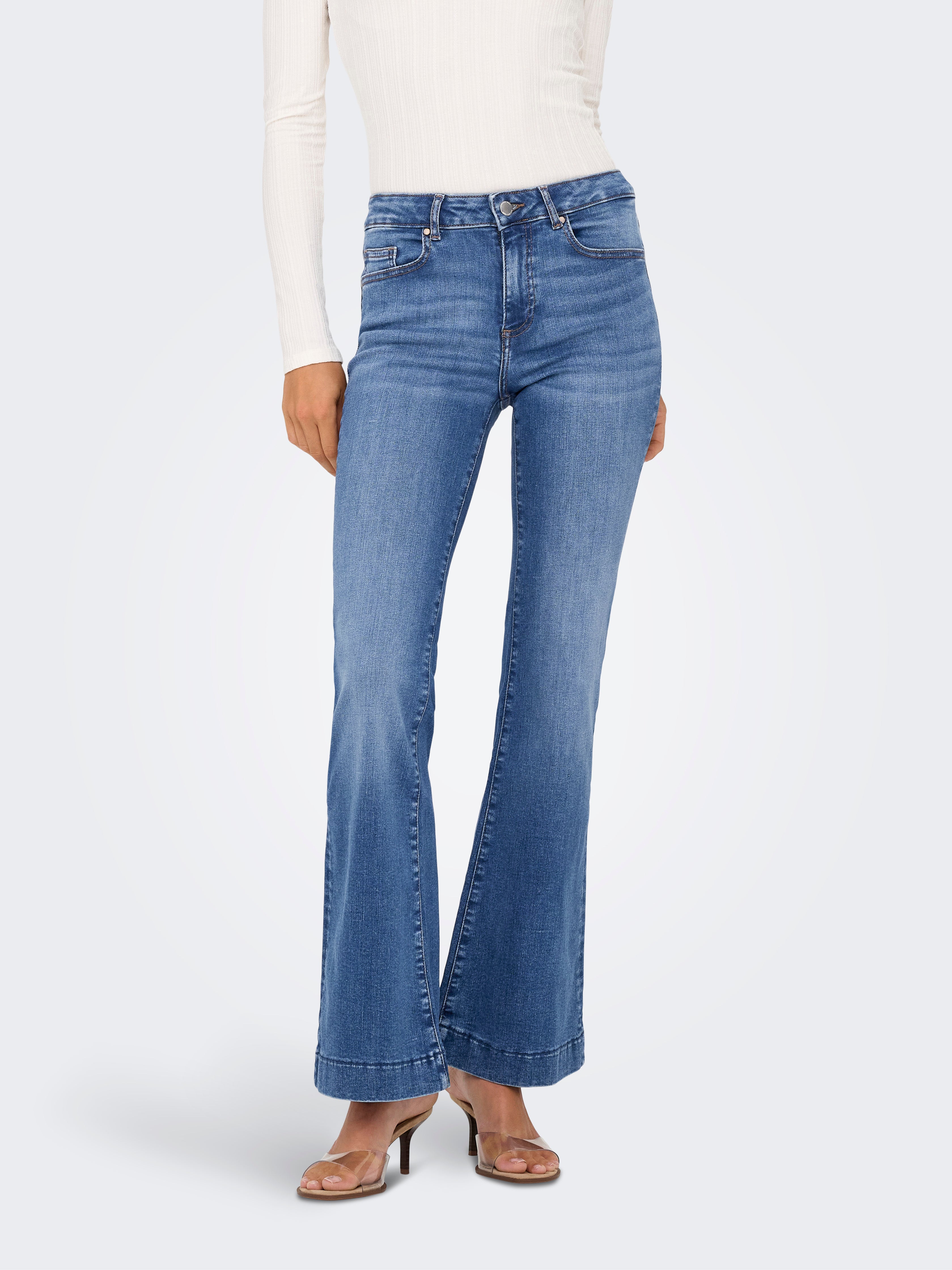 Thumbnail - Onlblush Mittlere Taille Retro-fit, Ausgestellt Jeans
