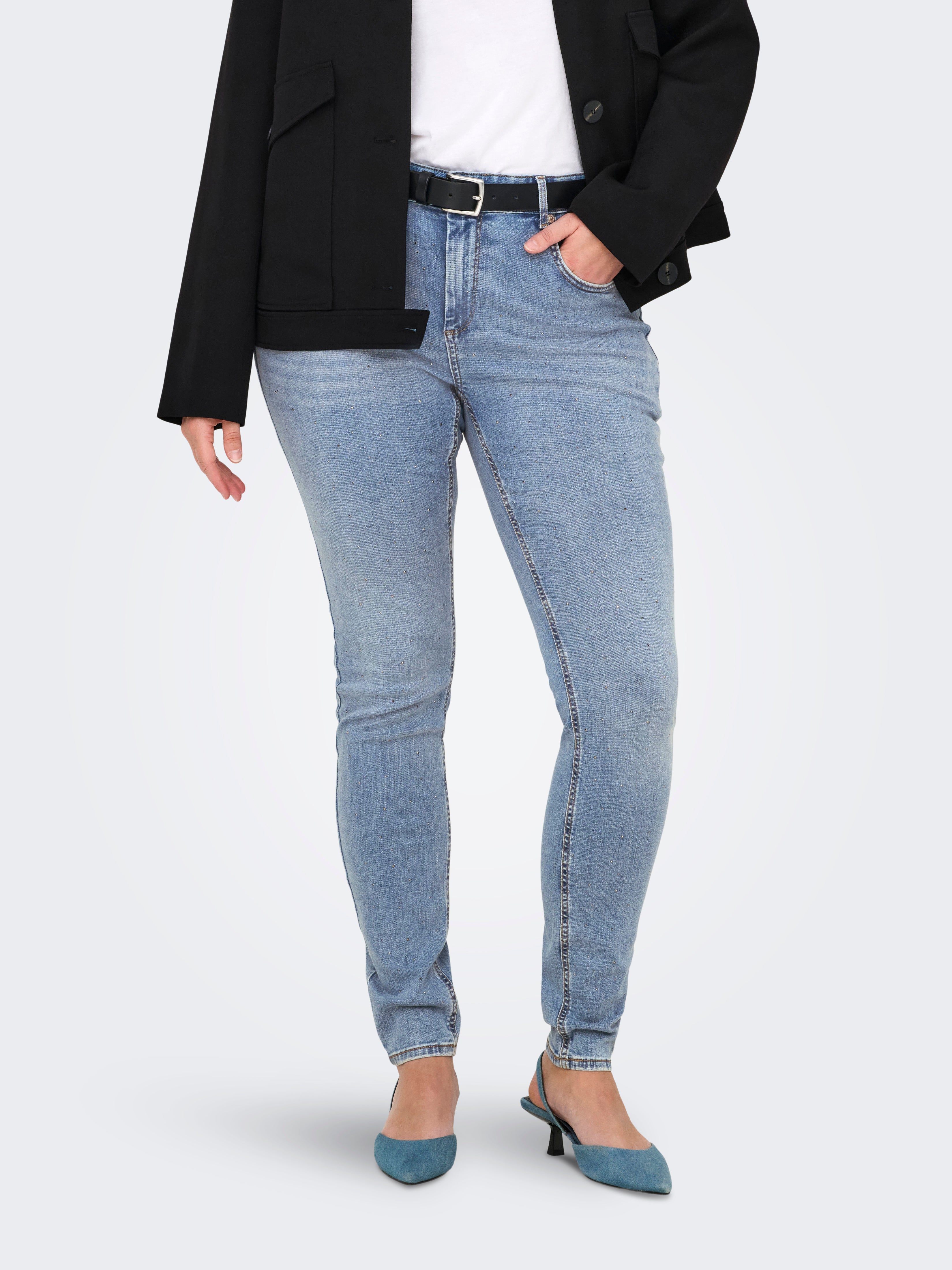 Carwilly Mittlere Taille Skinny Fit Jeans