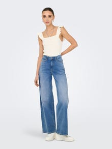 ONLY JDYFELINA-FINA High waist Wide Leg Fit Jeans -Medium Blue Denim - 15342089