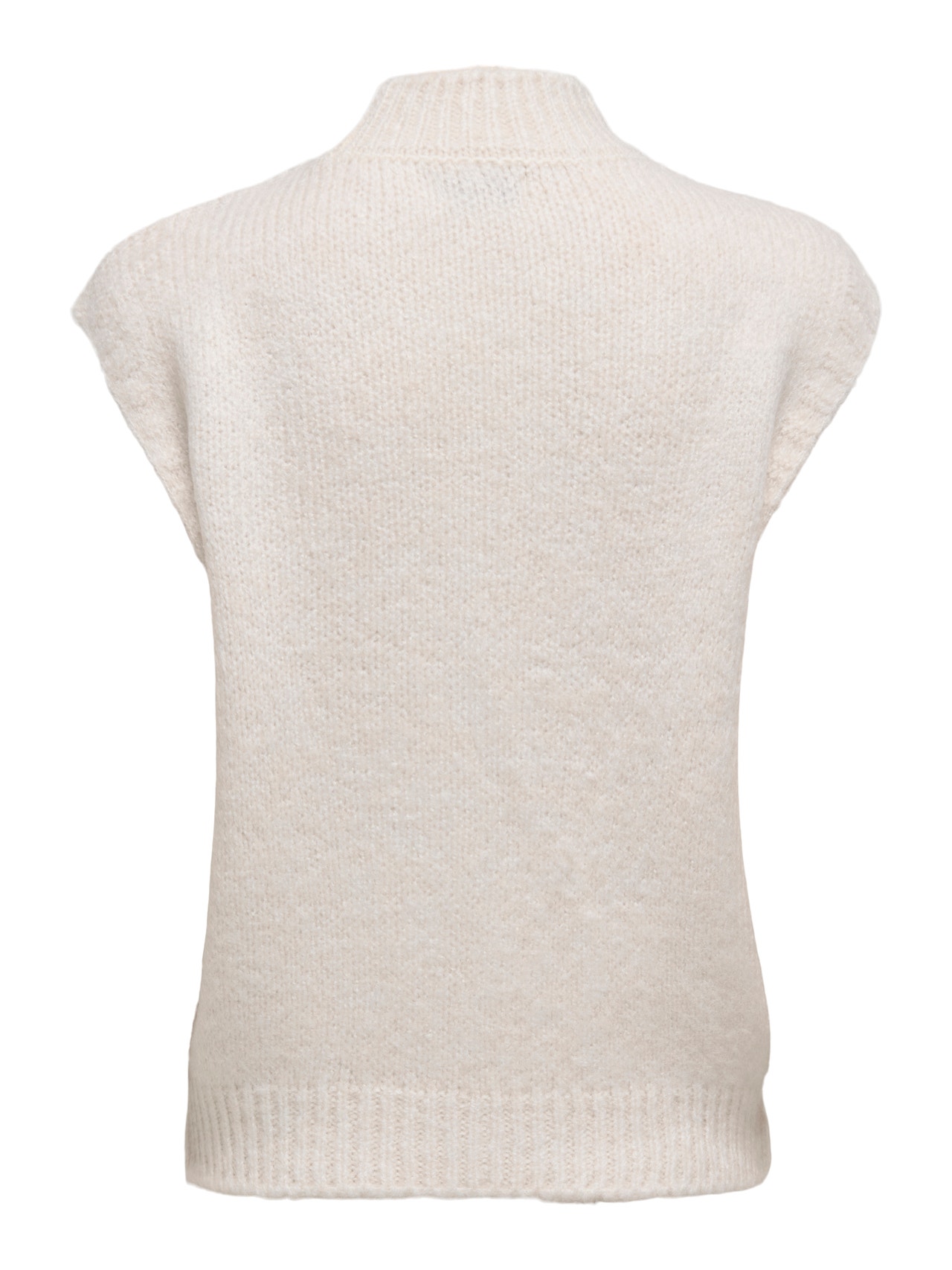 ONLY Plesti stane Visoki vrat Rebraste lisice Pleteni prsluk -Ecru - 15342263