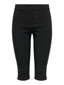 ONLY Regular Fit Mid waist Knee Trousers -Black - 15342332